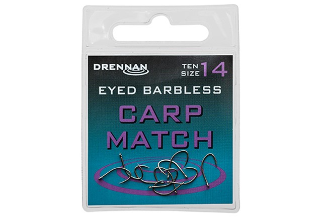 detail Drennan háček Eyed Carp Match Barbless10ks