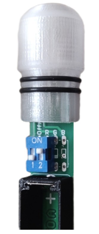 detail Deamons sklopná tyčová bójka 05 s RS LED diodou, sensorem a vypínačem