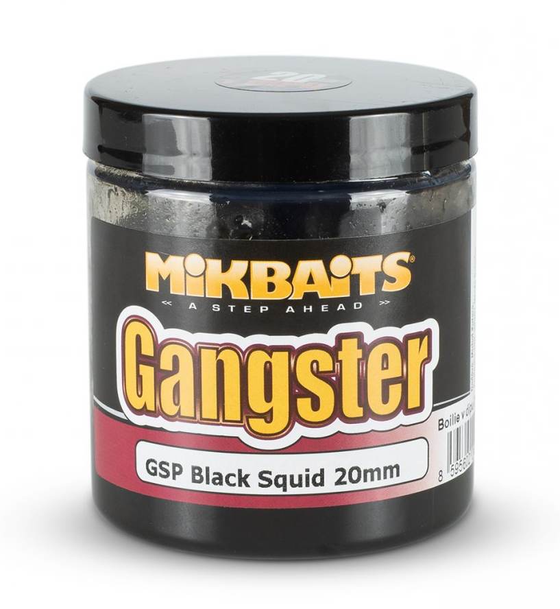 detail Mik Gangster GSP Black Squid boilie v dipu 250ml