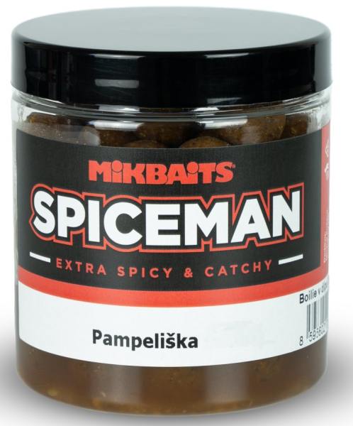detail Mik Spiceman boilie v dipu Pampeliška 250ml